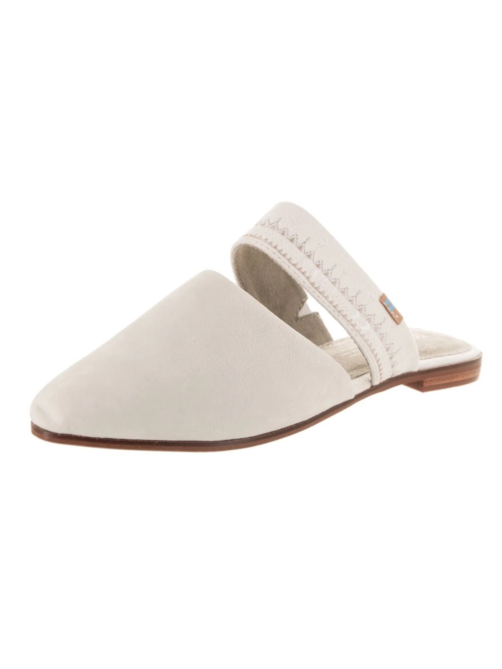 Toms Jutti White Leather Mule Women's Slip On Shoes Size 10